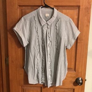 Blue/white pinstripe top